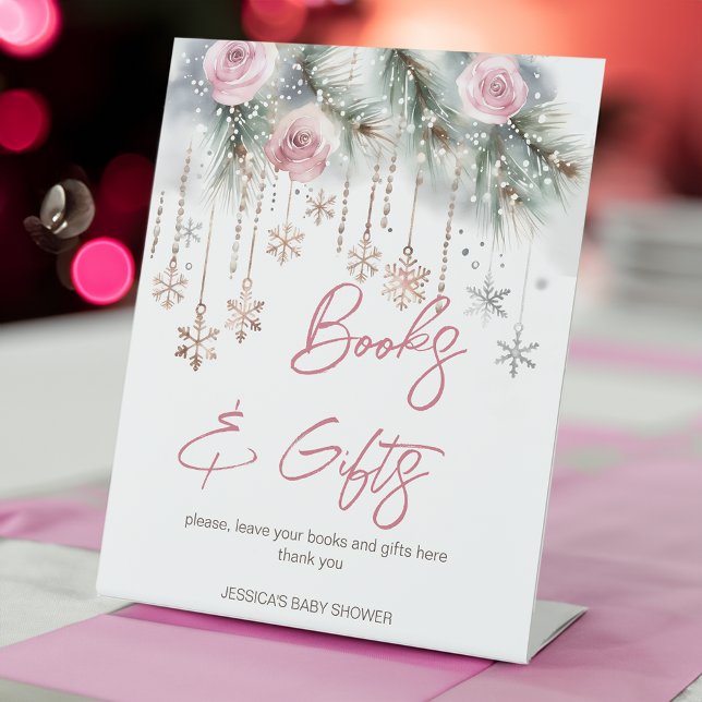 Baby it's cold outside winter baby shower table pedestal sign (Creator Uploaded)