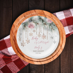 Baby its cold outside winter baby shower tableware paper plate