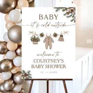 Baby It's Cold Outside Winter Baby Shower Welcome Poster