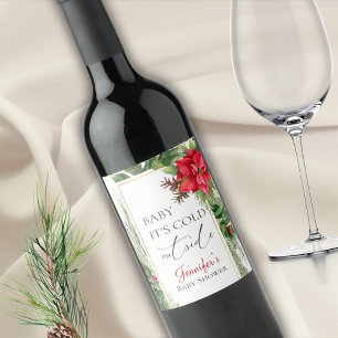 Baby Its Cold Outside Winter Baby Shower  Wine Label
