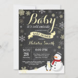Baby Its Cold Outside Winter Baby Shower Yellow Invitation<br><div class="desc">Baby Its Cold Outside Winter Baby Shower Invitation. Boy or Girl Baby Shower Invitation. Winter Holiday Baby Shower Invite. Yellow and White Snowflakes. Snowman and Chalkboard Background. For further customisation,  please click the "Customise it" button and use our design tool to modify this template.</div>
