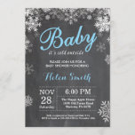 Baby its Cold Outside Winter Blue Boy Baby Shower Invitation<br><div class="desc">Baby its Cold Outside Winter Baby Shower invitation. Blue and White Snowflake. Boy Baby Shower Invitation. Winter Holiday Baby Shower Invite. Chalkboard Background. For further customisation,  please click the "Customise it" button and use our design tool to modify this template.</div>