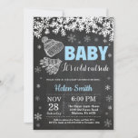 Baby its Cold Outside Winter Boy Baby Shower Invitation<br><div class="desc">Baby its Cold Outside Winter Boy Baby Shower Invitation. White Snowflake. Baby its cold outside Baby Shower invitation. Boy Baby Shower Invitation. Winter Holiday Baby Shower Invite. Christmas Hat and Hand socks. Chalkboard Background. Black and White. For further customisation, please click the "Customise it" button and use our design tool...</div>