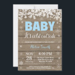 Baby its Cold Outside Winter Boy Baby Shower Invitation<br><div class="desc">Baby its Cold Outside Winter Snowflake Boy Baby Shower Invitation. White Snowflake. Boy Baby Shower Invitation. Winter Holiday Baby Shower Invite. Rustic Wood Background. Country Vintage Retro Barn. For further customisation,  please click the "Customise it" button and use our design tool to modify this template.</div>