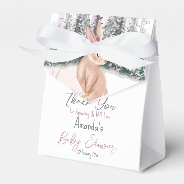 Baby It's Cold Outside winter bunny baby showe Favour Box (Front Side)