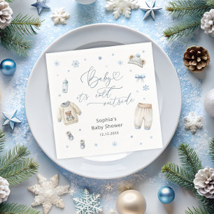 Baby Its Cold Outside Winter Clothes Baby Shower Napkin