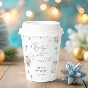 Baby Its Cold Outside Winter Clothes Baby Shower Paper Cups