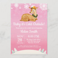 Baby its Cold Outside Winter Deer Girl Baby Shower