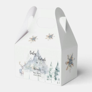 Baby Its Cold Outside Winter Evergreen Baby Shower Favour Box