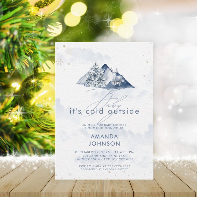 Baby Its Cold Outside Winter Evergreen Baby Shower Invitation (Creator Uploaded)