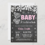 Baby its Cold Outside Winter Girl Baby Shower Invitation<br><div class="desc">Baby its Cold Outside Winter Girl Baby Shower Invitation. White Snowflake. Baby its cold outside Baby Shower invitation. Girl Baby Shower Invitation. Winter Holiday Baby Shower Invite. Christmas Hat and Hand socks. Chalkboard Background. Black and White. For further customisation, please click the "Customise it" button and use our design tool...</div>