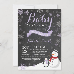 Baby Its Cold Outside Winter Girl Baby Shower Invitation