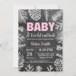 Baby its Cold Outside Winter Girl Baby Shower Invitation<br><div class="desc">Baby its Cold Outside Rustic Winter Girl Baby Shower Invitation. White Snowflake. Girl Baby Shower Invitation. Winter Holiday Baby Shower Invite. Chalkboard Background. Black and White. For further customisation,  please click the "Customise it" button and use our design tool to modify this template.</div>