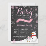 Baby Its Cold Outside Winter Girl Baby Shower Invitation<br><div class="desc">Baby Its Cold Outside Winter Girl Baby Shower Invitation. Girl Baby Shower Invitation. Winter Holiday Baby Shower Invite. Pink and White Snowflakes. Snowman and Chalkboard Background. For further customisation,  please click the "Customise it" button and use our design tool to modify this template.</div>