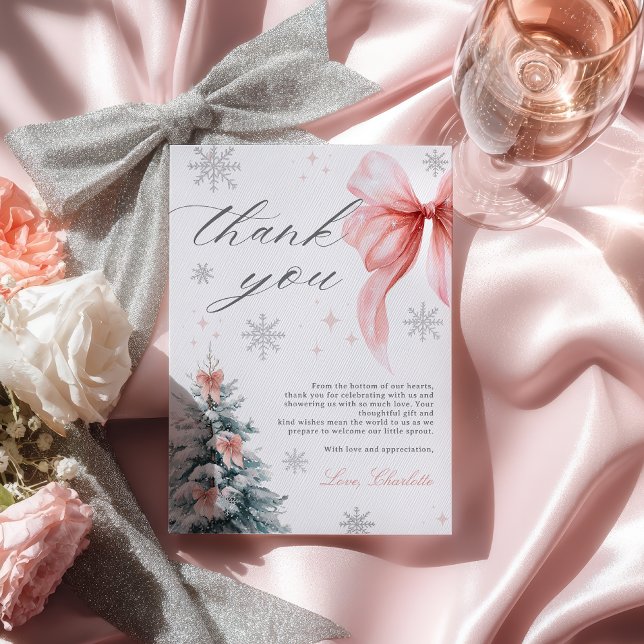 Baby it's cold outside Winter Girl Baby Shower Thank You Card (Baby it's cold outside Winter Girl Baby Shower Thank You Card)