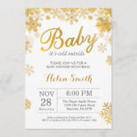 Baby its Cold Outside Winter Gold Baby Shower