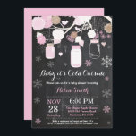 Baby its Cold Outside Winter Mason Jar Baby Shower<br><div class="desc">Baby its Cold Outside Winter Mason Jar Baby Shower Invitation.  Boy or Girl Baby Shower Invitation. Pink and White Snowflakes. Mason Jar. Floral Flowers. String Lights. Chalkboard Background. Black and White. For further customisation,  please click the "Customise it" button and use our design tool to modify this template.</div>