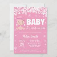 Baby its Cold Outside Winter Pink Girl Baby Shower