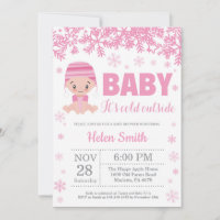 Baby its Cold Outside Winter Pink Girl Baby Shower