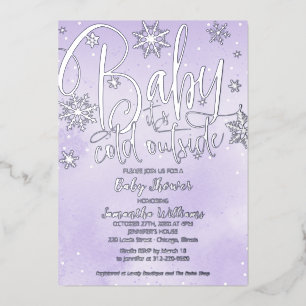 Baby It's Cold Outside Winter Purple Baby Shower
