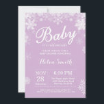Baby its Cold Outside Winter Purple Baby Shower Invitation<br><div class="desc">Baby its Cold Outside Winter Baby Shower invitation. Purple and White Snowflake. Girl Baby Shower Invitation. Winter Holiday Baby Shower Invite. Purple Background. For further customisation,  please click the "Customise it" button and use our design tool to modify this template.</div>