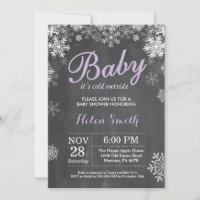 Baby its Cold Outside Winter Purple Baby Shower
