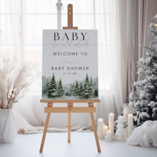 Baby It's Cold Outside Winter Shower Welcome Sign