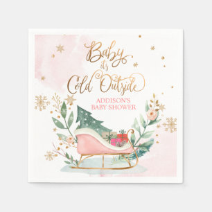 Baby It's Cold Outside Winter Sleigh Baby Shower N Napkin