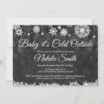 Baby Its Cold Outside Winter Snow Baby Shower Invitation<br><div class="desc">Baby Its Cold Outside Winter Snow Baby Shower Invitationn. Boy or Girl Baby Shower Invitation. Winter Holiday Baby Shower Invite. White Snowflakes. Chalkboard Background. For further customisation,  please click the "Customise it" button and use our design tool to modify this template.</div>