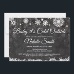 Baby Its Cold Outside Winter Snow Baby Shower Invitation<br><div class="desc">Baby Its Cold Outside Winter Snow Baby Shower Invitationn. Boy or Girl Baby Shower Invitation. Winter Holiday Baby Shower Invite. White Snowflakes. Chalkboard Background. For further customisation,  please click the "Customise it" button and use our design tool to modify this template.</div>