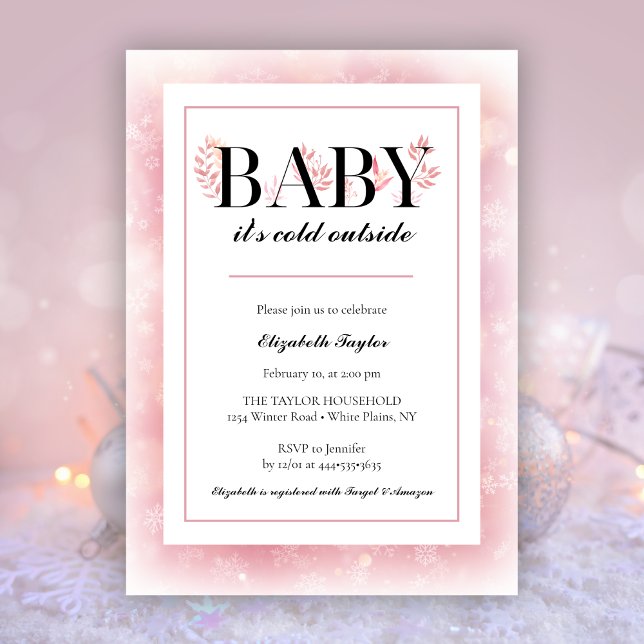 Baby Its Cold Outside Winter Snow Baby Shower Invitation (Creator Uploaded)