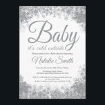 Baby Its Cold Outside Winter Snowflake Baby Shower Invitation<br><div class="desc">Baby Its Cold Outside Winter Snowflake Baby Shower Invitationn. Boy or Girl Baby Shower Invitation. Winter Holiday Baby Shower Invite. Grey Snowflakes. White Background. For further customisation,  please click the "Customise it" button and use our design tool to modify this template.</div>