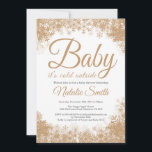 Baby Its Cold Outside Winter Snowflake Baby Shower Invitation<br><div class="desc">Baby Its Cold Outside Winter Snowflake Baby Shower Invitationn. Boy or Girl Baby Shower Invitation. Winter Holiday Baby Shower Invite. Gold Snowflakes. White Background. For further customisation,  please click the "Customise it" button and use our design tool to modify this template.</div>