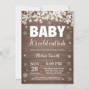 Baby its Cold Outside Winter Snowflake Baby Shower Invitation