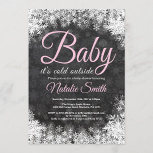 Baby Its Cold Outside Winter Snowflake Baby Shower Invitation