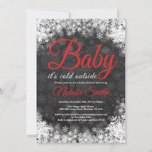 Baby Its Cold Outside Winter Snowflake Baby Shower Invitation