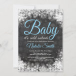 Baby Its Cold Outside Winter Snowflake Baby Shower Invitation<br><div class="desc">Baby Its Cold Outside Winter Snowflake Baby Shower Invitationn. Boy Baby Shower Invitation. Blue. Winter Holiday Baby Shower Invite. White Snowflakes. Chalkboard Background. For further customisation,  please click the "Customise it" button and use our design tool to modify this template.</div>