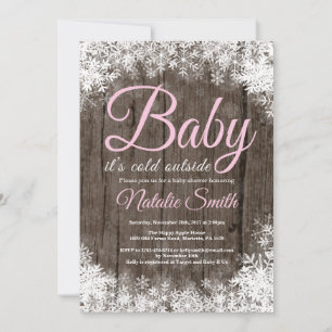 Baby Its Cold Outside Winter Snowflake Baby Shower Invitation