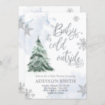 Baby It's Cold Outside Winter Tree Boy Baby Shower Invitation<br><div class="desc">Winter Birthday themed Baby Shower invitation for your perfect celebration. All details are HAND-DRAWN so you can be sure this design is one-of-a-kind.</div>