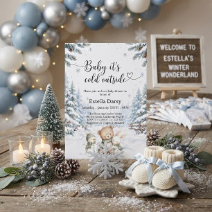 Baby It's Cold Outside Winter Wonderland baby show Invitation