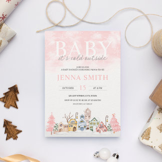 Baby It's Cold Outside Winter Wonderland Shower Invitation