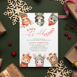 Baby It's Cold Outside Winter Woodland Baby Shower Invitation<br><div class="desc">Experience a whimsical winter wonderland with our Baby It's Cold Outside Winter Woodland Baby Shower Invitation, where the magic of the holiday season is combined with the charm of adorable woodland creatures dressed in their cosiest winter outfits. This design is based on an enchanting forest scene where a delightful menagerie...</div>