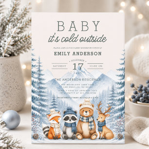 Baby It's Cold Outside Winter Woodland Baby Shower Invitation