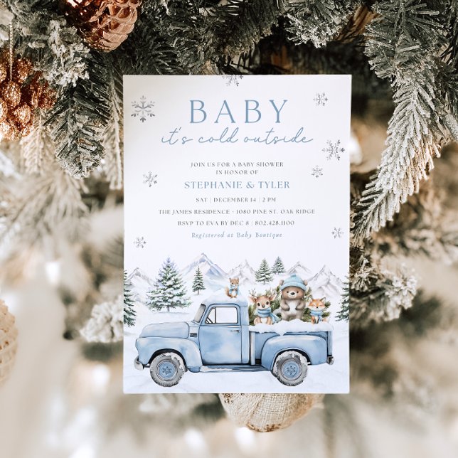 Baby It's Cold Outside Winter Woodland Baby Shower Invitation (Creator Uploaded)