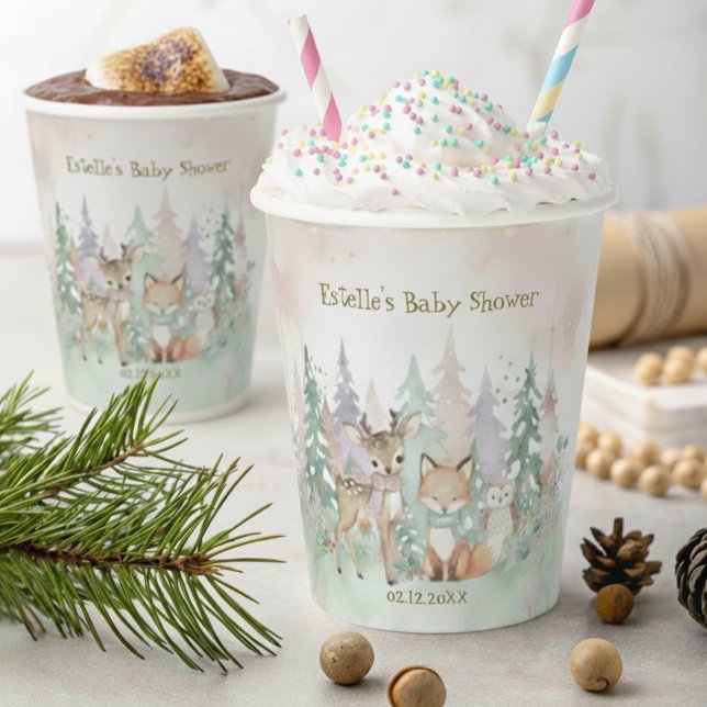  Baby It's Cold Outside Winter Woodland Paper Cups (Creator Uploaded)