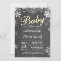 Baby its Cold Outside Winter Yellow Baby Shower