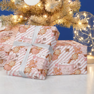 Baby It's Cold Outside With Stripes Wrapping Paper