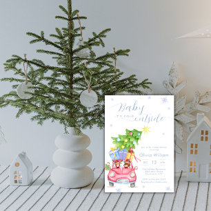 Baby It's Cold Outside Woodland Animal Baby Shower Invitation