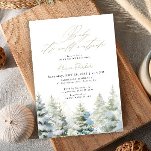 Baby Its Cold Outside woodland baby shower Invitation