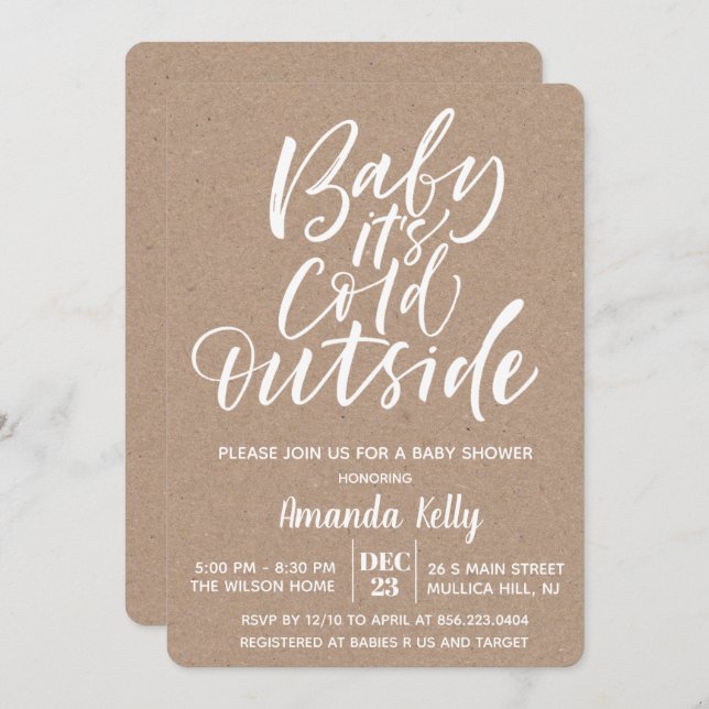 Baby Its Cold OutsideModern Baby Shower Invitation (Front/Back)